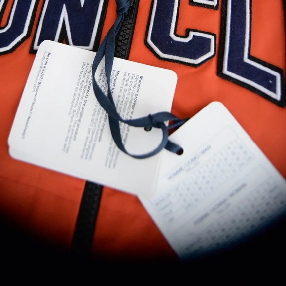 NWT Moncler Authentic Orange & Navy Copernicus Giubbotto TG  5 Raincoat Jacket - Picture 7 of 16